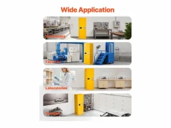 New Armario de Seguridad SucceBuy para Productos Inflamables de 87 L 59 x 46 x 165,1 cm, Armario Cortafuegos para Líquidos Inflamables en Acero Laminado Armario Oficina
