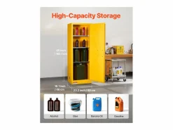 New Armario de Seguridad SucceBuy para Productos Inflamables de 87 L 59 x 46 x 165,1 cm, Armario Cortafuegos para Líquidos Inflamables en Acero Laminado Armario Oficina