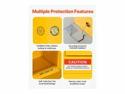 New Armario de Seguridad SucceBuy para Productos Inflamables de 87 L 59 x 46 x 165,1 cm, Armario Cortafuegos para Líquidos Inflamables en Acero Laminado Armario Oficina