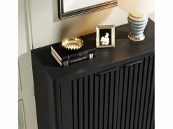 Clearance Armario de zapatos de 6 niveles con puertas de persiana, estantería organizadora de zapatos de madera con estantes ajustables Zapatero|Mueble De Almacenaje
