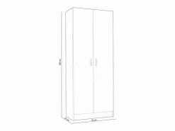 New Armario escobero Milan en acabado 2 puertas 73 cm(ancho) 180 cm(altura) 37 cm(fondo Blanco