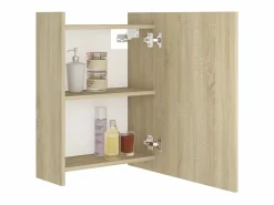 Armario espejo baño contrachapada color roble 62,5x20,5x64 cm ES844161 Accesorios De Cuarto De Baño|Espejo De Cuarto De Baño