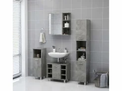 Online Armario espejo baño contrachapada hormigón 62,5x20,5x64 cm ES239742 Gris