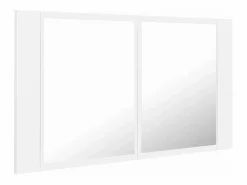 vidaxl Armario espejo de baño con luz LED acrílico 80x12x45 cm