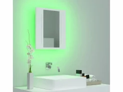 Armario espejo de baño con luz LED acrílico 40x12x45 cm ES265180