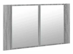vidaxl Armario espejo de baño con luz LED acrílico 80x12x45 cm