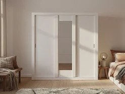 Vente-unique Armario espejo y puertas correderas ROXANE –