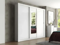 Vente-unique Armario espejo y puertas correderas ROXANE –