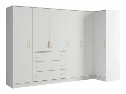 Online Armario esquinero 6 puertas y 3 cajones L311 cm en color - LIZANDRO Armario
