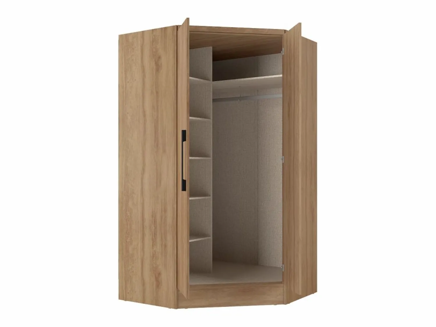 Clearance Vente-unique Armario esquinero de 2 puertas L101 cm color natural - AURALI Color natural claro