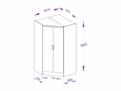 Clearance Vente-unique Armario esquinero de 2 puertas L101 cm color natural - AURALI Color natural claro