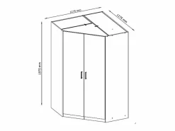 Outlet Armario esquinero de 2 puertas BELOMY, 117 cm de ancho, Armario