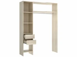 Sale Vente-unique Armario esquinero extensible W164/214 cm Roble y gris GONTRAN Color natural claro