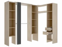 Sale Vente-unique Armario esquinero extensible L164/234 cm roble y gris DORIAN Color natural claro