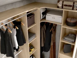Sale Vente-unique Armario esquinero extensible L164/234 cm roble y gris DORIAN Color natural claro