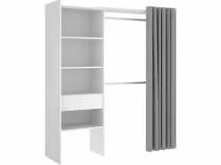 Vente-unique Armario esquinero extensible W164/214 cm y gris GONTRAN