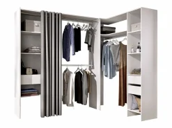 Vente-unique Armario esquinero extensible W164/214 cm y gris GONTRAN