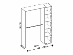 Clearance Armario extensible L110/140 cm en - BELVANA Armario Abierto, Vestidor