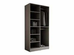 Armario: Platino / Vidrio Ranurado, 100 x 200 x 51 cm