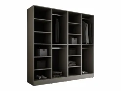Online Armario: Platino / Vidrio Ranurado, 200 x 200 x 51 cm Armario Abierto, Vestidor