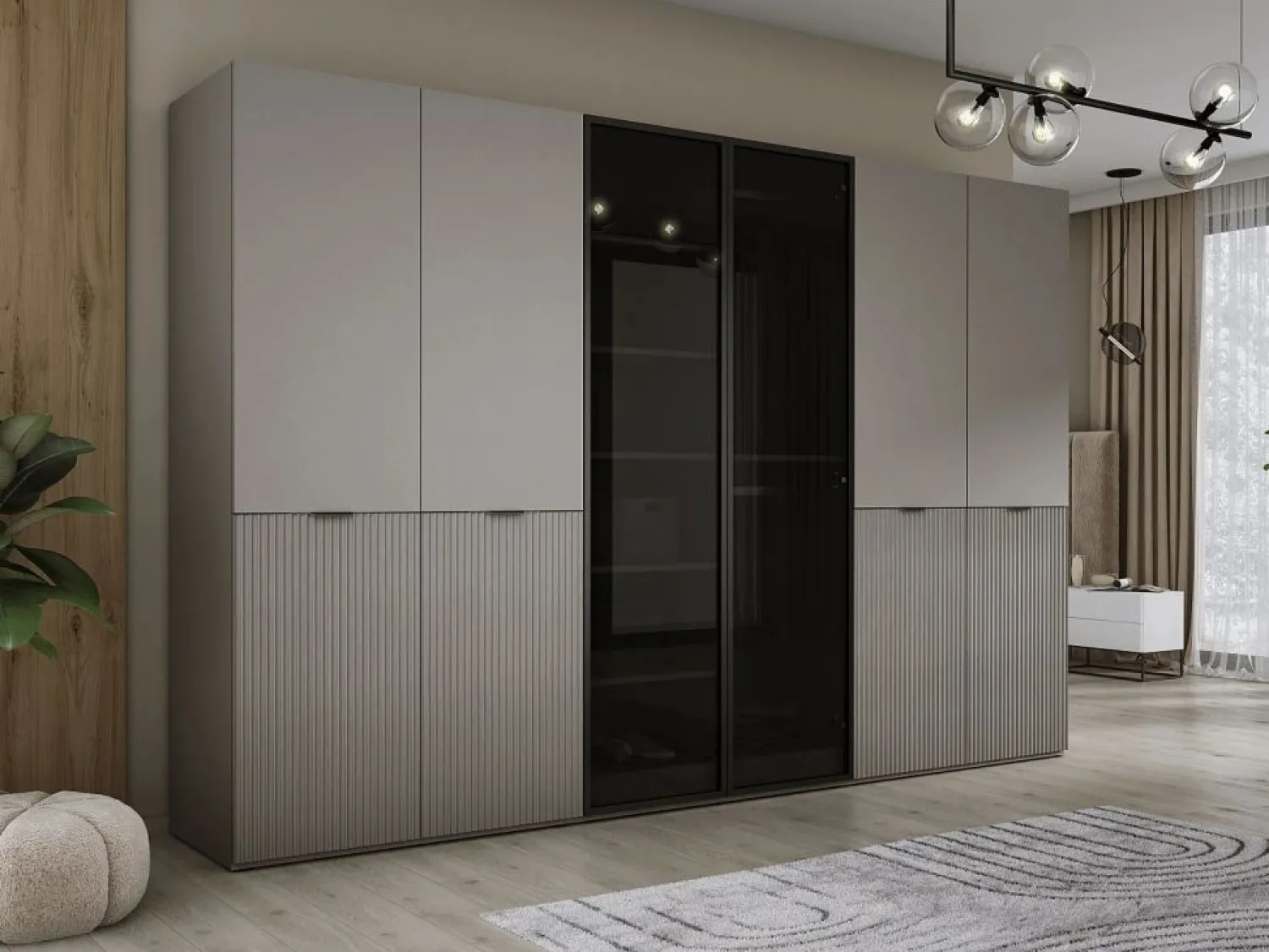 New Armario: Platino / Vidrio Antisol, 300 x 200 x 51 cm Gris