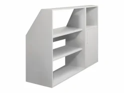 Outlet Vente-unique Armario inclinado para techo abuhardillado 1 puerta 2 estantes y 1 estante - ADEZIO Blanco