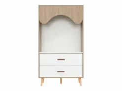 Hot Merax Armario infantil - 80 x 46 x 141,5 cm - con barra + 2 cajones - aglomerado - natural Color natural claro