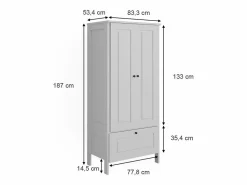 Outlet Armario infantil 83.3x53.4x187 ajaton Muebles Niño|Armario