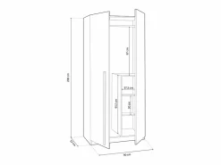 Clearance Armario juvenil Ambient - Roble Nodi y Blanco Artik Armario