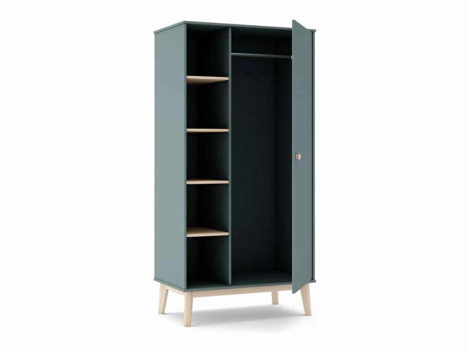 Discount duehome Armario juvenil Misty Breeze Verde Salvia - Oak Soft Gris
