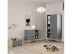 Discount duehome Armario juvenil Misty Breeze Verde Salvia - Oak Soft Gris