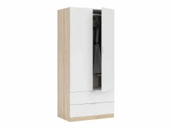 Armario Juvenil/Infantil Luca 2 puertas Roble Artesano/Blanco Mate 82x52x180 cm