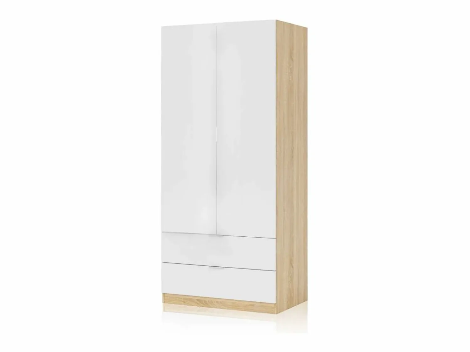 Sale Armario Lark 2 Puertas 2 Cajones Blanco Artik (Blanco Mate) - Roble Canadian Armario