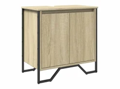 vidaxl Armario lavabo baño madera ingeniería roble Sonoma 60x35x60 cm Marru00f3n
