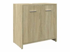 Outlet vidaxl Armario lavabo baño madera ingeniería roble Sonoma 60x33x60 cm Marru00f3n