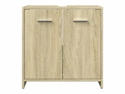 Outlet vidaxl Armario lavabo baño madera ingeniería roble Sonoma 60x33x60 cm Marru00f3n