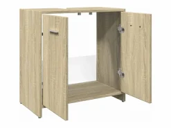 Outlet vidaxl Armario lavabo baño madera ingeniería roble Sonoma 60x33x60 cm Marru00f3n