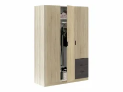 Hot Armario LC 3 puertas + 3 cajones roble/oxido 180x121x52 cm Armario
