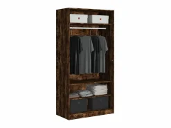 Armario madera contrachapada color roble ahumado 100x50x200 cm ES723775 Marru00f3n
