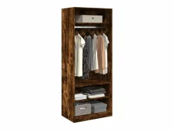 Online Armario madera de ingeniería color roble ahumado 80x50x200 cm ES287701 Armario Abierto, Vestidor