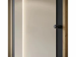 Armario moderno 90 cm armario de entrada con espejo estantes y barra mate artisan grafito negro
