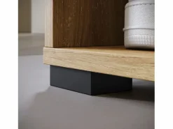 Armario moderno 90 cm armario de entrada con espejo estantes y barra mate artisan grafito negro