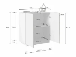 New Armario multiusos Easy con 2 puertas, color antracita mate, 79,20 x 38 x 86 cm Armario Oficina