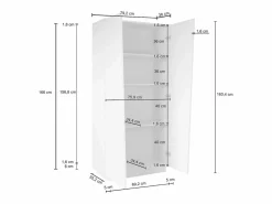 Armario multiusos Easy con 2 puertas mate 79,20x38x166 cm