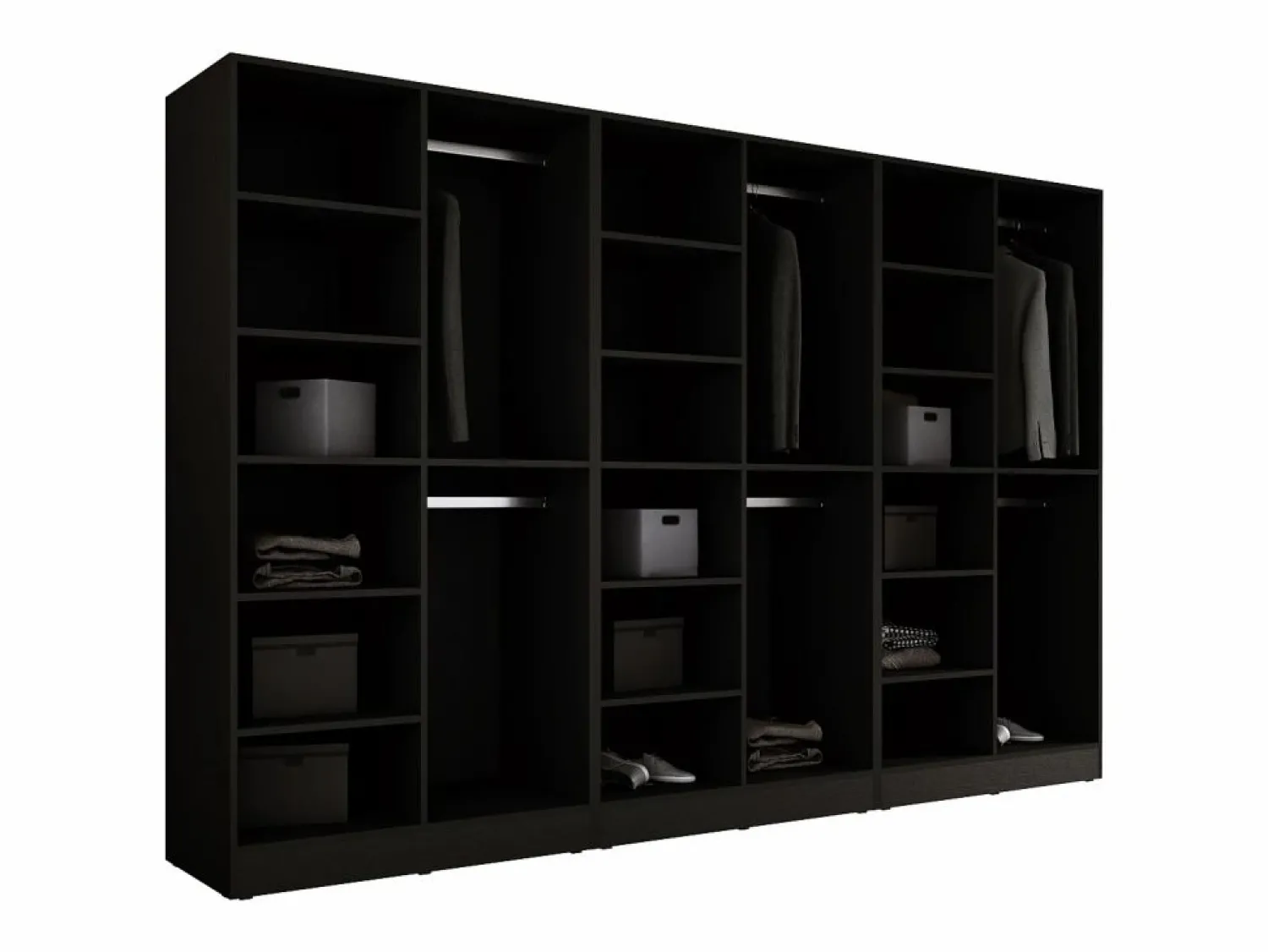 Hot Armario: Grafito / Vidrio Antisol, 300 x 200 x 51 cm Negro