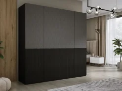 Clearance Armario: Grafito, 200 x 200 x 51 cm Negro