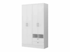 Best Vente-unique Armario ODILON.4 puertas, 2 cajones.Ancho 120 cm - lacado Blanco