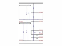 Best Vente-unique Armario ODILON.4 puertas, 2 cajones.Ancho 120 cm - lacado Blanco