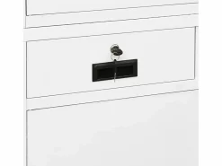 vidaxl Armario oficina acero vidrio templado 90x40x180 cm