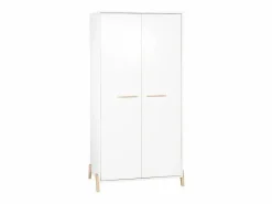 Armario para bebé de 2 puertas con patas de madera blanca